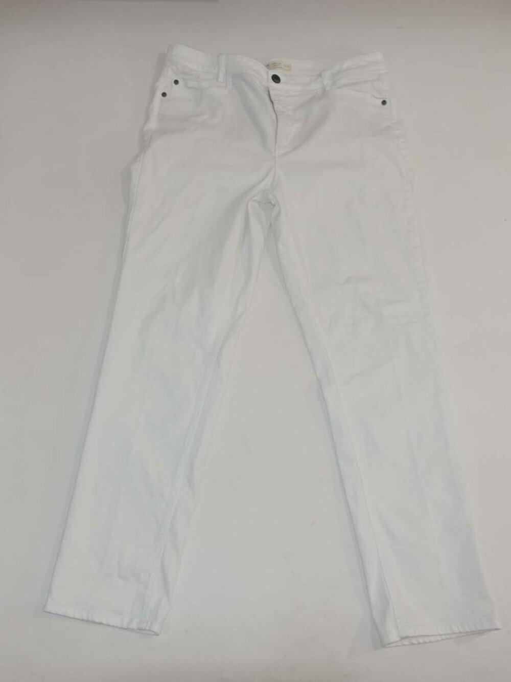 J. Jill Women's Smooth Fit Straight Leg Jeans Size 14 White Stretch 30" Inseam
